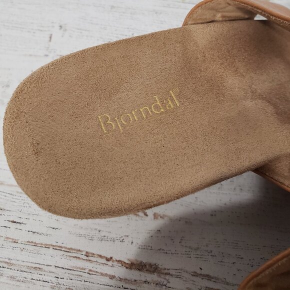 Bjorndal   Marcie Brown Leather Sandal  Cork Wedge Heel  Women's 11M - Picture 2 of 6